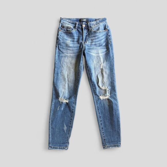 Judy Blue Mid-Rise Stretch Distressed Jeans Sz 27 JB8271 | Everyday Denim - Picture 3 of 11